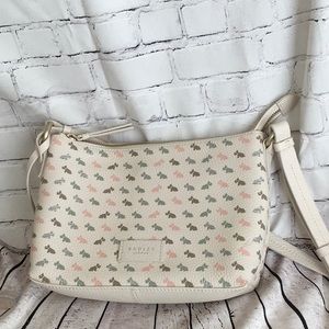 RADLEY London pebble leather Multi Dog Medium ZipTop Crossbody in Oyster Blush
